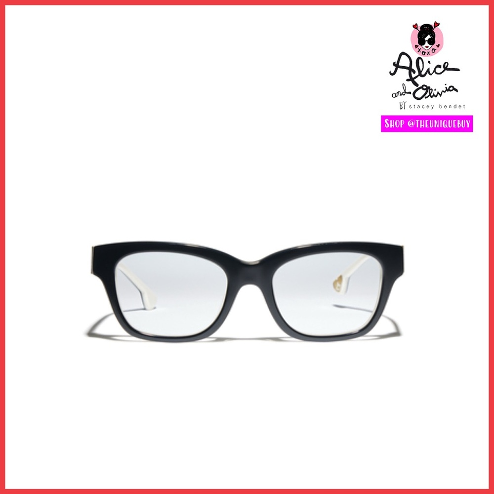 Alice + Olivia Powell Black White Glasses